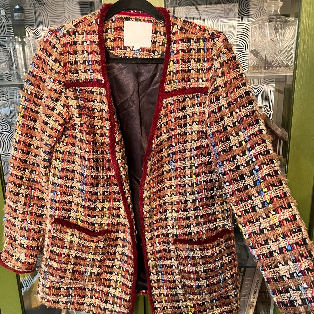 Anthropologie Colorful Tweed Blazer